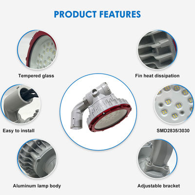 Appareils d'éclairage antidéflagrants étanches IP65 avec verre trempé antidéflagrant de 8 mm et technologie LED SMD2835/3030