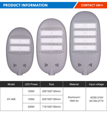 130-140LM/W IP65 étanche à l'eau alliage d'aluminium LED Street Light pour l'éclairage extérieur de la route