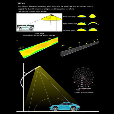 Lampadaire LED réglable 50W à 200W IP66 étanche avec technologie LED SMD pour l'éclairage routier et de jardin