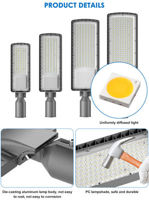 Éclairage de rue LED à haute luminosité IP66 imperméable à l'eau avec température de couleur réglable 3000K-6500K pour les autoroutes et les parkings