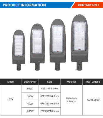 Lampadaire LED étanche IP66 avec température de couleur 3000-6500K et haut rendement lumineux pour l'éclairage routier extérieur
