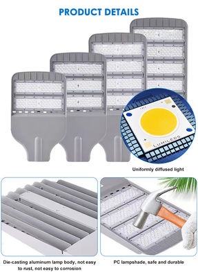 IP65 imperméable à l'eau 3000K/4000K/6000K LED Street Light avec OEM ODM Options personnalisables pour l'éclairage extérieur