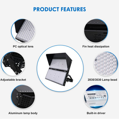 Projecteur LED étanche IP66 avec une durée de vie de 50 000 heures et un angle réglable de 216° pour les stades et les applications sur mâts élevés