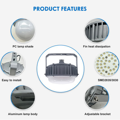 Lampe haute baie de haute qualité Ip65 station d'essence imperméable à l'eau 50w 100w 150w Plate-forme à l'épreuve de l'explosion