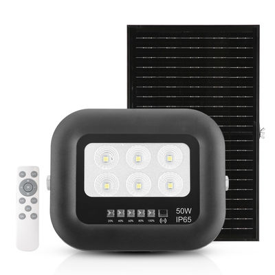 Éclairage extérieur Noir ABS Lumière solaire Télécommande 50w Projecteur solaire LED