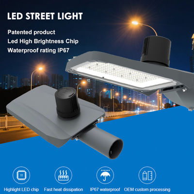 IP67 étanche à l'eau lampe de rue LED en aluminium sous pression avec une plage de puissance de 50W à 300W pour l'éclairage routier