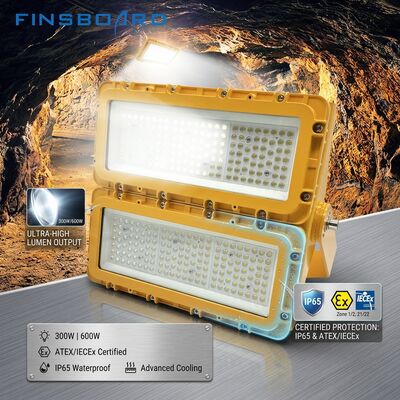 300W étanche à l'explosion LED Flood Light IECEx Montage portable sur trépied Temporaire 36000lm IP67 alliage d'aluminium sans cuivre