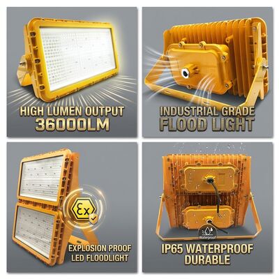600W Explosion Proof LED Flood Light ATEX Zone 1 Zone 2 Hazardous Area 78000lm IP66 Die-Cast Aluminum ADC12