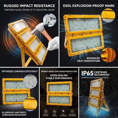 Projecteur LED antidéflagrant étanche IP65 600W -40C/60C LUMILEDS LM-80 ATEX IIb T6 WF2 pour zones dangereuses