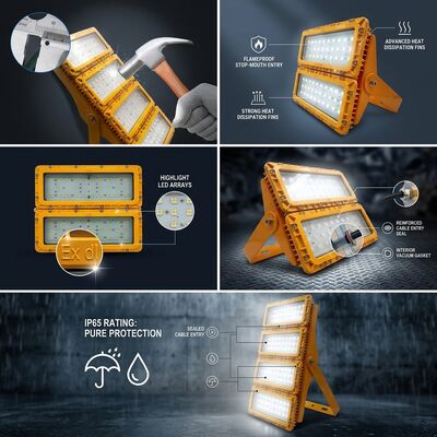 Projecteur antidéflagrant compact 600W LED LUMILEDS LM-80 ATEX IIb T6 IP65 425X485X165mm Luminaire dangereux