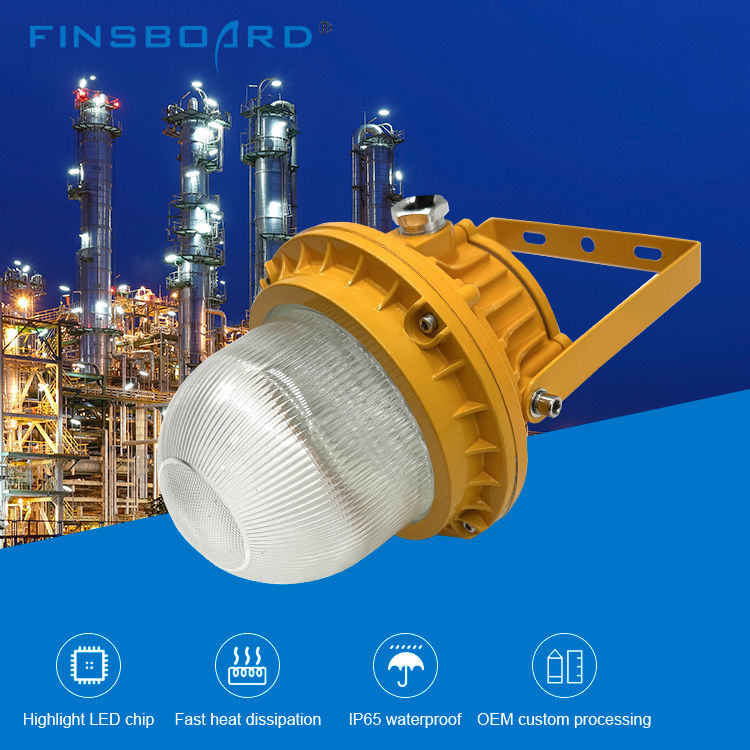 IP65 Lumière résistante à l'eau et à l'explosion avec une plage de puissance de 50W à 150W et un verre trempé en aluminium pour les endroits dangereux