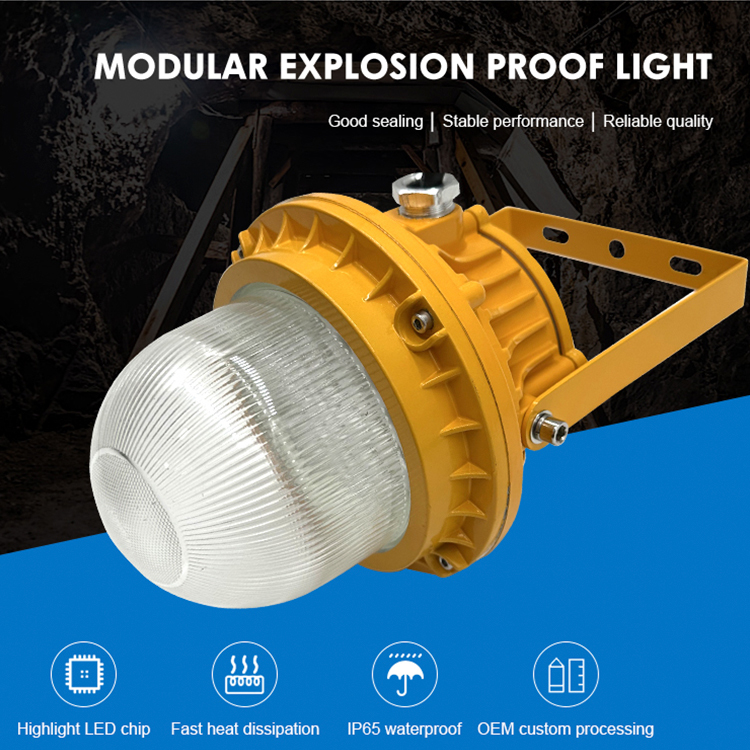 Projecteur industriel haute luminosité, aluminium et verre trempé, 50W, 100W, 150W, LED, antidéflagrant