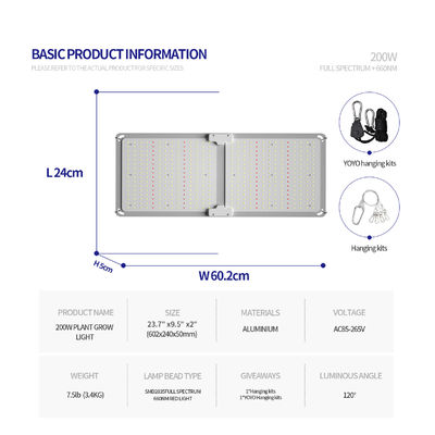 200w LED T5 lumières de croissance Système d'éclairage de serre
